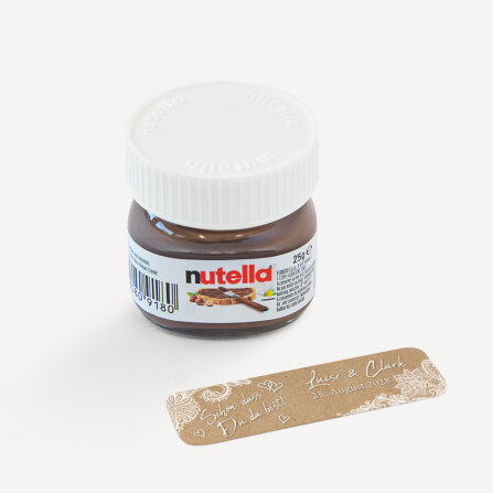 Gastgeschenk Mini Nutella Glas mit Aufkleber "Vintage Spitze" online selbst gestalten