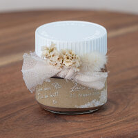 Gastgeschenk Mini Nutella Glas mit Aufkleber "Vintage Spitze" online selbst gestalten