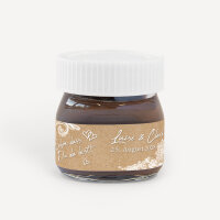 Gastgeschenk Mini Nutella Glas mit Aufkleber "Vintage Spitze" online selbst gestalten