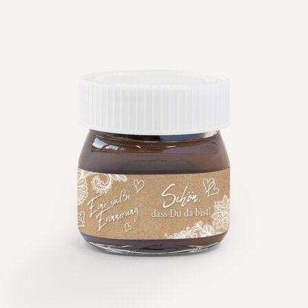 Gastgeschenk Mini Nutella Glas mit Aufkleber...
