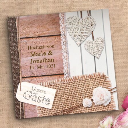 Gästebuch Hochzeit "Shabby Chic"...