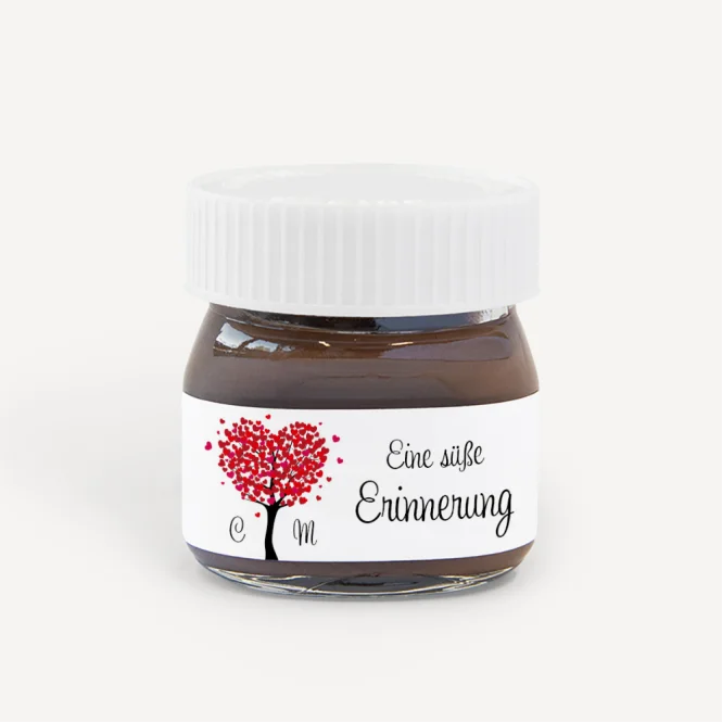 Gastgeschenk Mini Nutella Glas mit Aufkleber...