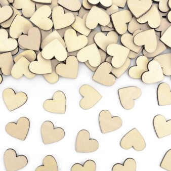 Konfetti aus Holz "Love" Inhalt pro Packung 50 Stück Streudeko