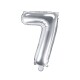 Folienballon Zahl "7" silber 35 cm
