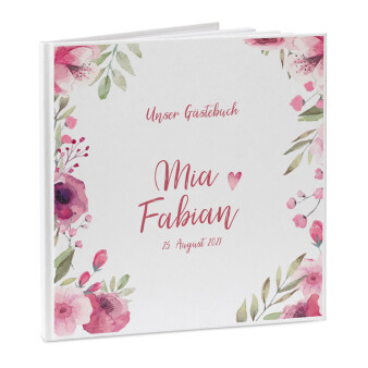 Gästebuch Hochzeit personalisiert "Blumen...
