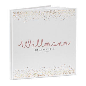 Gästebuch Hochzeit personalisiert "Roségold Sparkles"