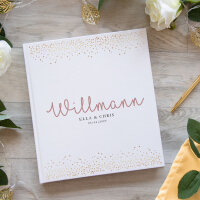 Gästebuch Hochzeit personalisiert "Roségold Sparkles"