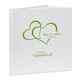 Gästebuch Hochzeit personalisiert "Zwei Herzen"