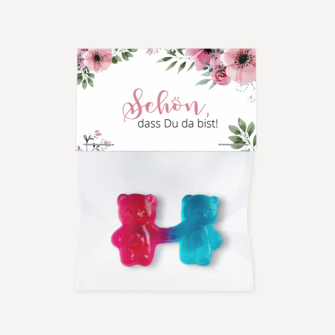 Gastgeschenk Tüte transparent mit Etikett...