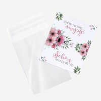Gastgeschenk Geschenktüte transparent mit Etikett "Bohemian Summer" Schön, dass Du da bist!