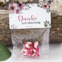 Gastgeschenk Geschenktüte transparent mit Etikett "Bohemian Summer" Schön, dass Du da bist!