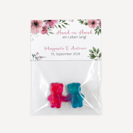 Gastgeschenk Tüte transparent mit Etikett "Bohemian Summer" online selbst gestalten