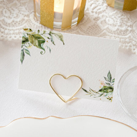 Tischkarte Hochzeit "Green Magic" Muster / ohne...