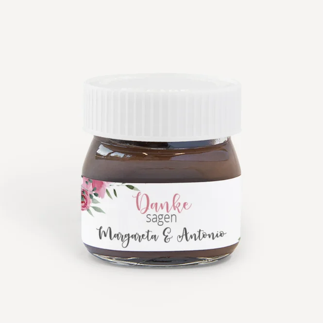 Gastgeschenk Mini Nutella Glas mit Aufkleber...
