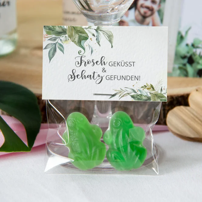 Gastgeschenk Tüte transparent mit Etikett...
