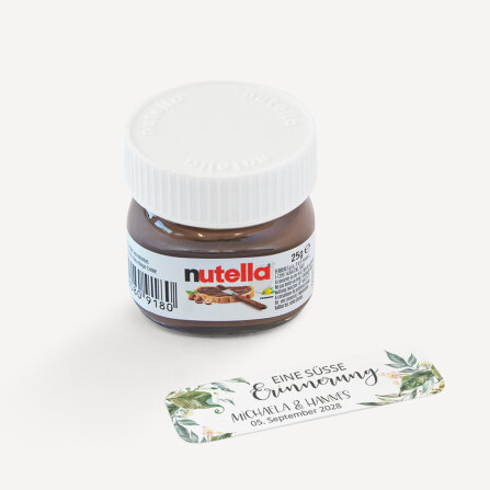 Gastgeschenk Mini Nutella Glas mit Aufkleber "Green Magic" online selbst gestalten