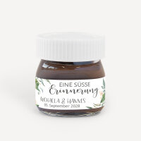 Gastgeschenk Mini Nutella Glas mit Aufkleber "Green Magic" online selbst gestalten