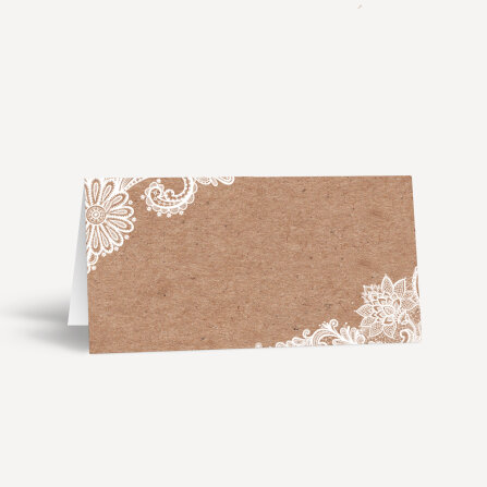 Tischkarte Hochzeit Vintage Spitze Muster/ohne Textdruck