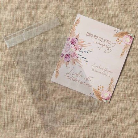 Gastgeschenk Geschenktüte transparent mit Etikett...
