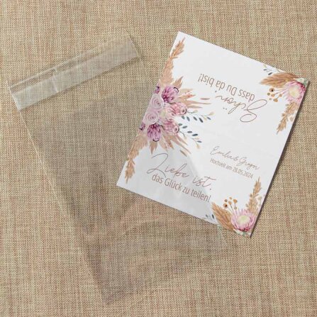 Gastgeschenk Geschenktüte transparent mit Etikett...