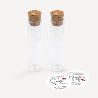 Gastgeschenk Glasröhrchen mit Aufkleber Salz & Pfeffer "Kalligrafie" 2er Set unpersonalisiert
