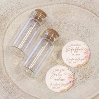 2er Set MINI Glasröhrchen mit Aufkleber Salz & Pfeffer "Pampasgras" creme inkl. Personalisierung
