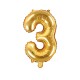 Folienballon Zahl "3" gold 35 cm