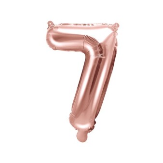 Folienballon Zahl "7" roségold 35 cm