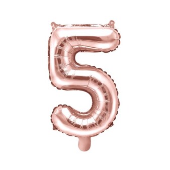 Folienballon Zahl "5" roségold 35 cm