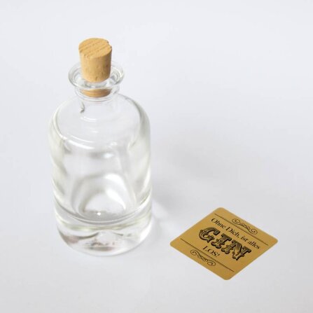 Gastgeschenk Fläschchen mit Aufkleber "GIN...