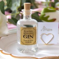 Gastgeschenk Fläschchen mit Aufkleber "Liebe auf den ersten GIN" inkl. Personalisierung