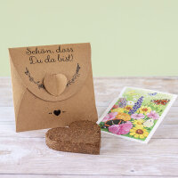 Anzuchtset Herz "Vintage Natural" Blumenwiese - Schön, dass Du da bist!