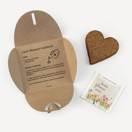 Gastgeschenk Anzuchtset Herz "Hand in Hand Kalligrafie"