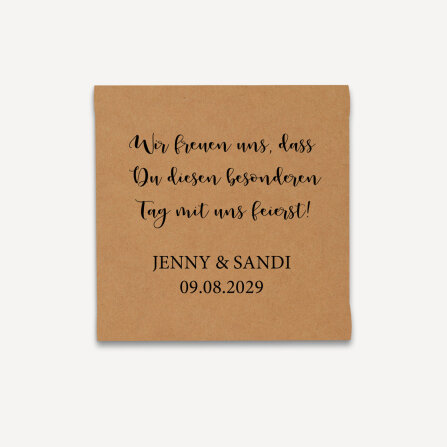 Gastgeschenk Anzuchtset Herz "Hand in Hand Kalligrafie" online selbst gestalten