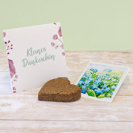 Gastgeschenk Anzuchtset Herz "Blumen Aquarell"...