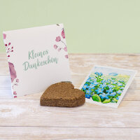 Gastgeschenk Anzuchtset Herz "Blumen Aquarell" Vergissmeinnicht Kleines Dankeschön