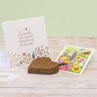 Gastgeschenk Anzuchtset Herz "Blumengarten" Blumenwiese Wunderbar, dass Du da bist!