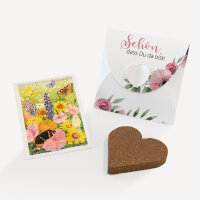 Gastgeschenk Anzuchtset Herz "Bohemian Summer" Blumenwiese personalisiert