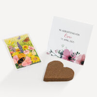 Gastgeschenk Anzuchtset Herz "Bohemian Summer" Blumenwiese personalisiert