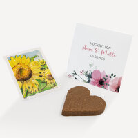 Gastgeschenk Anzuchtset Herz "Bohemian Summer" Sonnenblume personalisiert