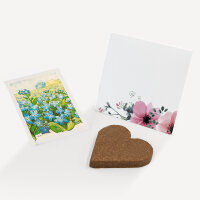 Gastgeschenk Anzuchtset Herz "Bohemian Summer" Vergissmeinnicht Schön, dass Du da bist!