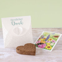 Gastgeschenk Anzuchtset Herz "Pure Freude" mint Blumenwiese Herzlicher Dank