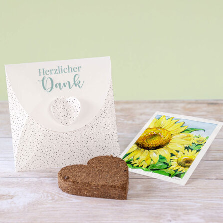 Gastgeschenk Anzuchtset Herz "Pure Freude" mint...