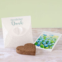 Gastgeschenk Anzuchtset Herz "Pure Freude" mint Vergissmeinnicht Herzlicher Dank