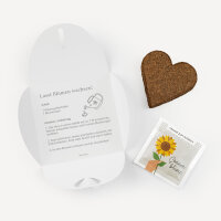 Gastgeschenk Anzuchtset Herz "Sonnenblume"