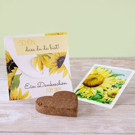 Gastgeschenk Anzuchtset Herz "Sonnenblume"...