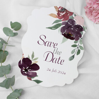 Save the Date Karte Blumen Purple Dream