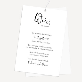 Hochzeitseinladung Transparentpapier minimalistisch
