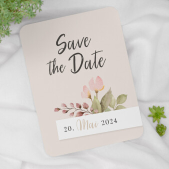 Save the Date Karte "Zarte Blüte"