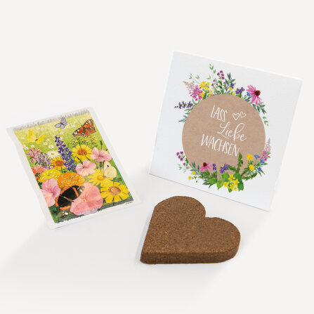 Gastgeschenk Anzuchtset Herz "Wildblumen" Blumenwiese online selbst gestalten